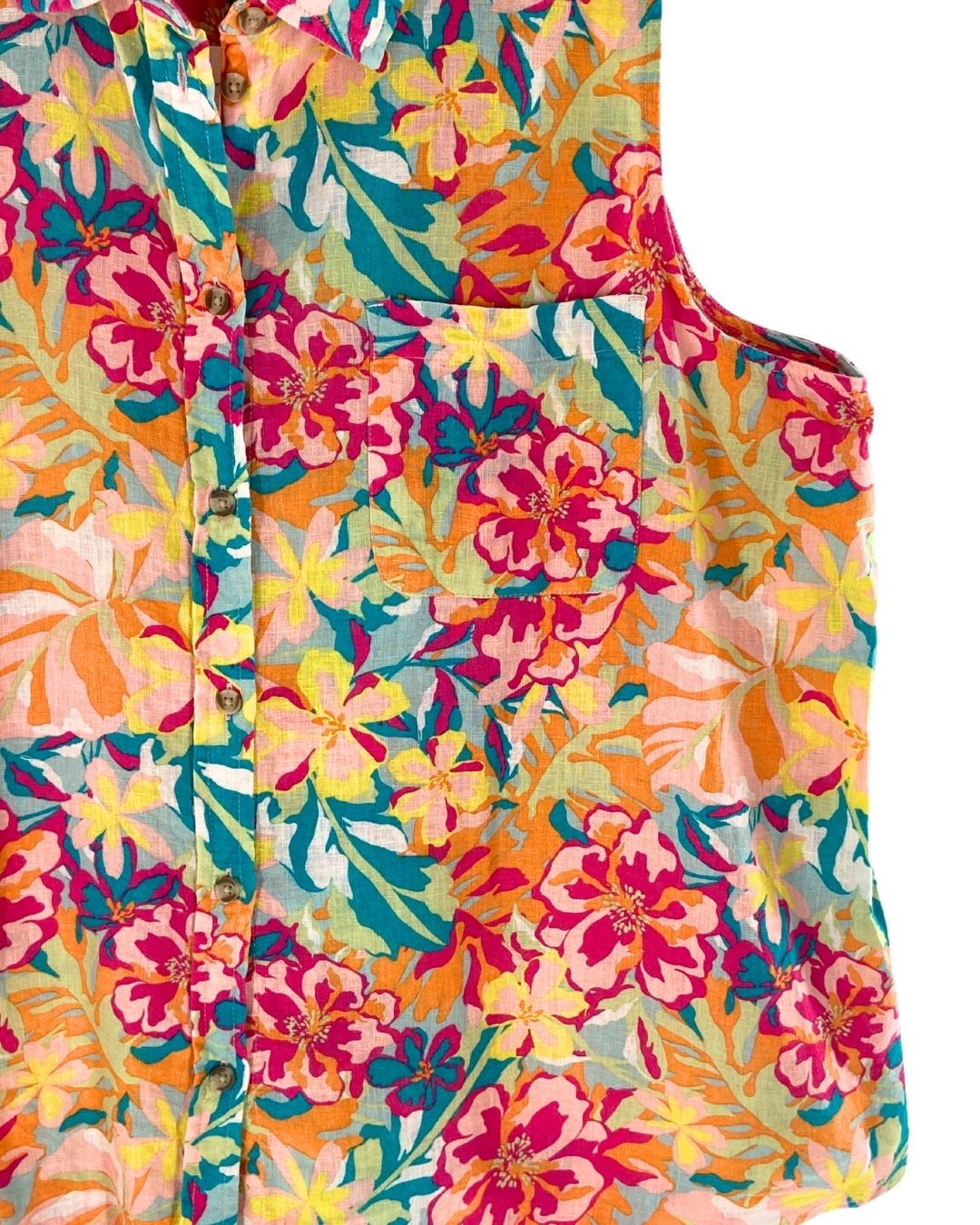 Blusa sleeveless abotonada