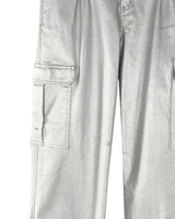 Pantalon cargo stretch en lamé