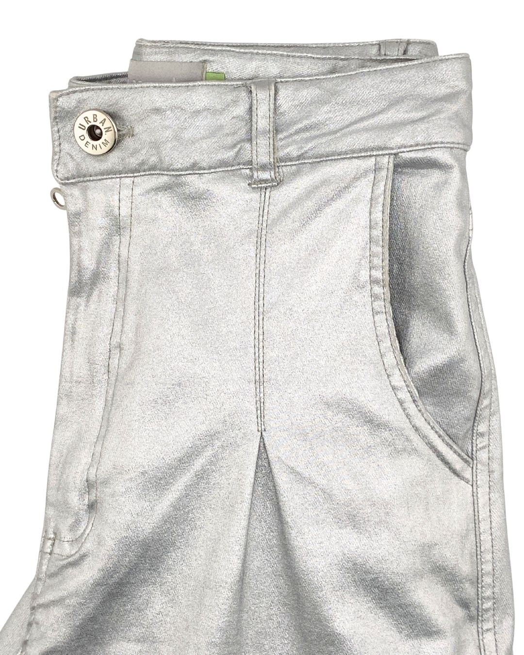 Pantalon cargo stretch en lamé