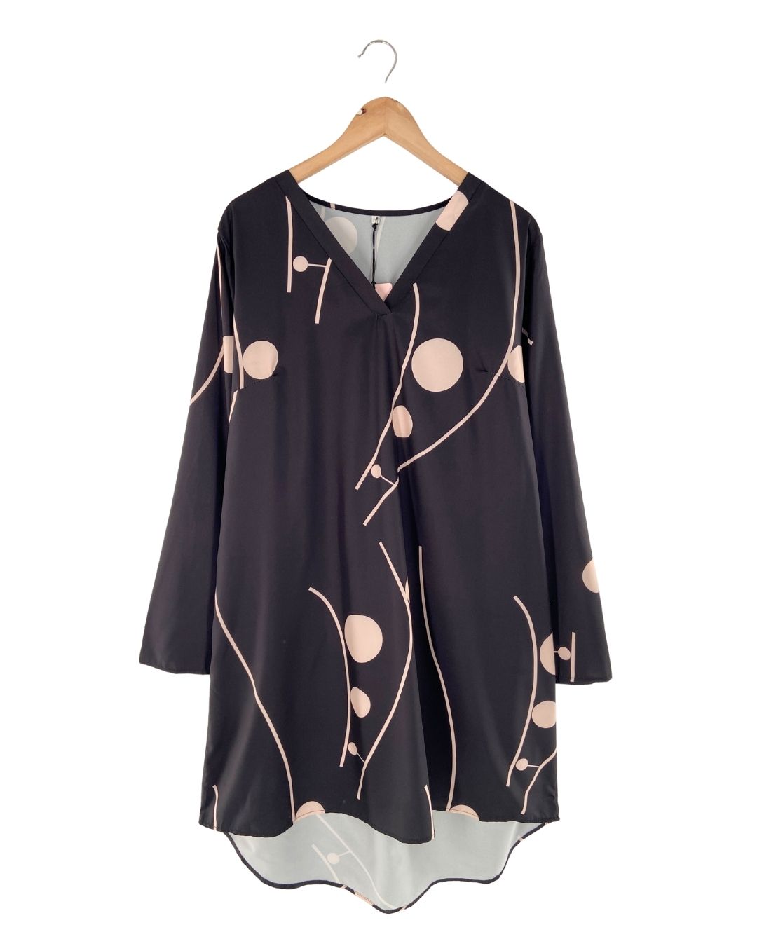 Vestido midi corte A con print