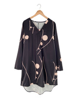 Vestido midi corte A con print