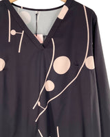 Vestido midi corte A con print