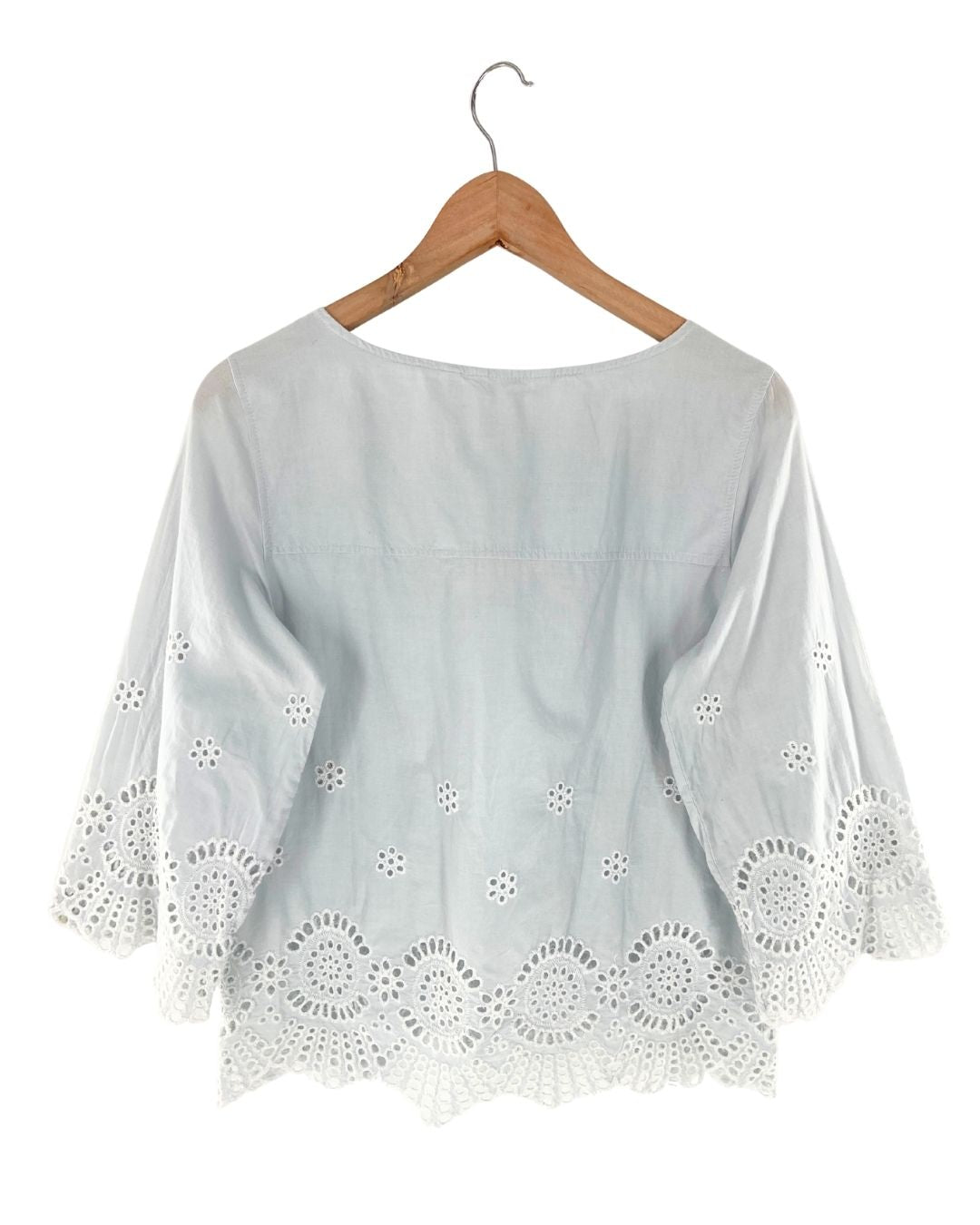 Blusa mangas 3/4 en ojalillo