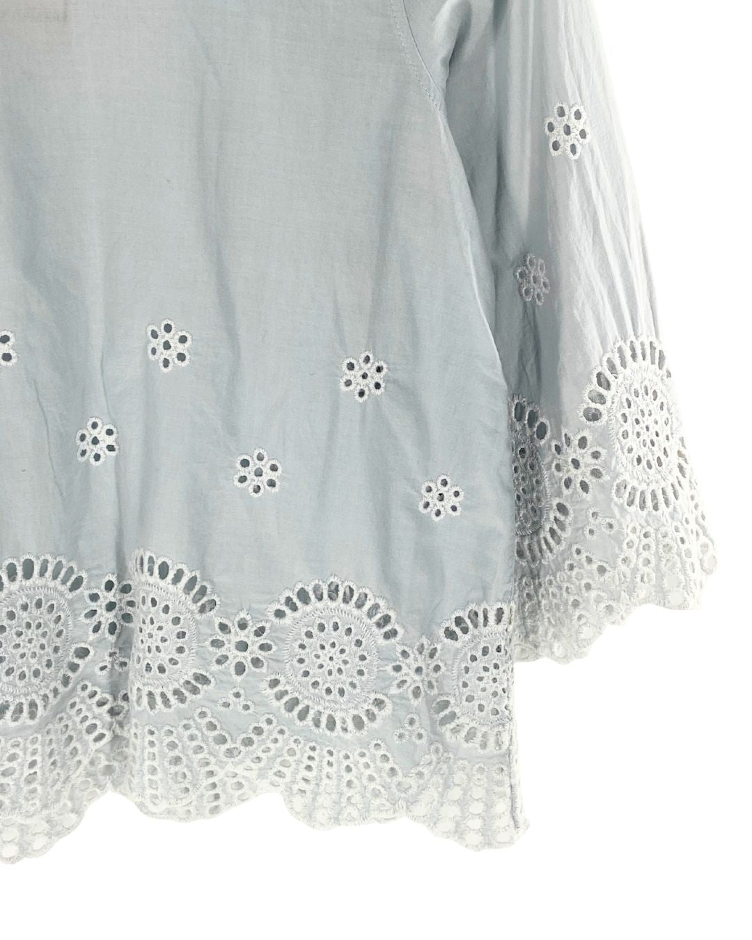 Blusa mangas 3/4 en ojalillo