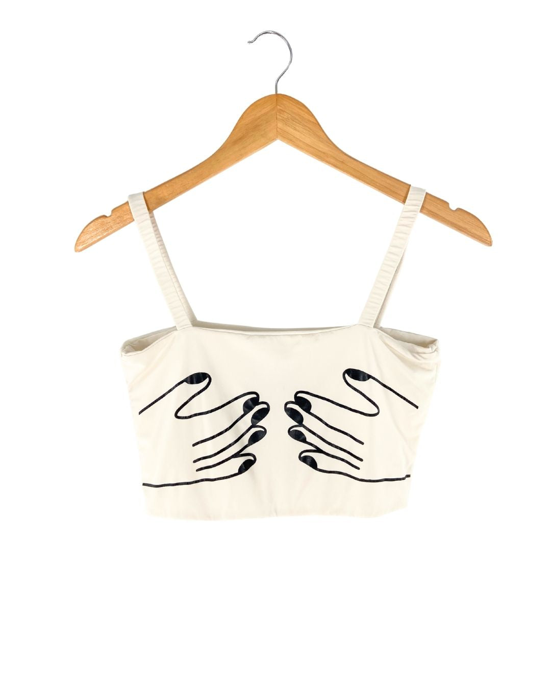 Crop top licrado print manos
