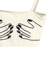 Crop top licrado print manos