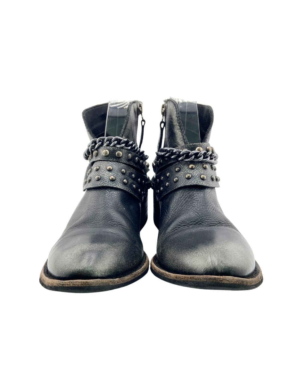 Botines en cuero con taches