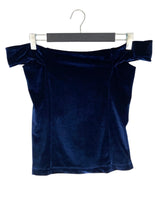 Blusa off shouder en velvet