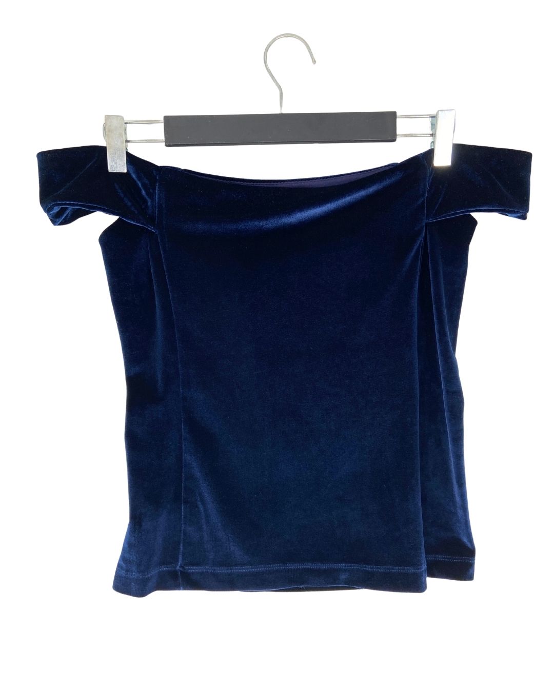 Blusa off shouder en velvet