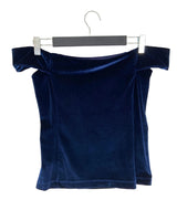 Blusa off shouder en velvet