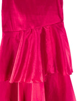 Falda satinada con maxi vuelos