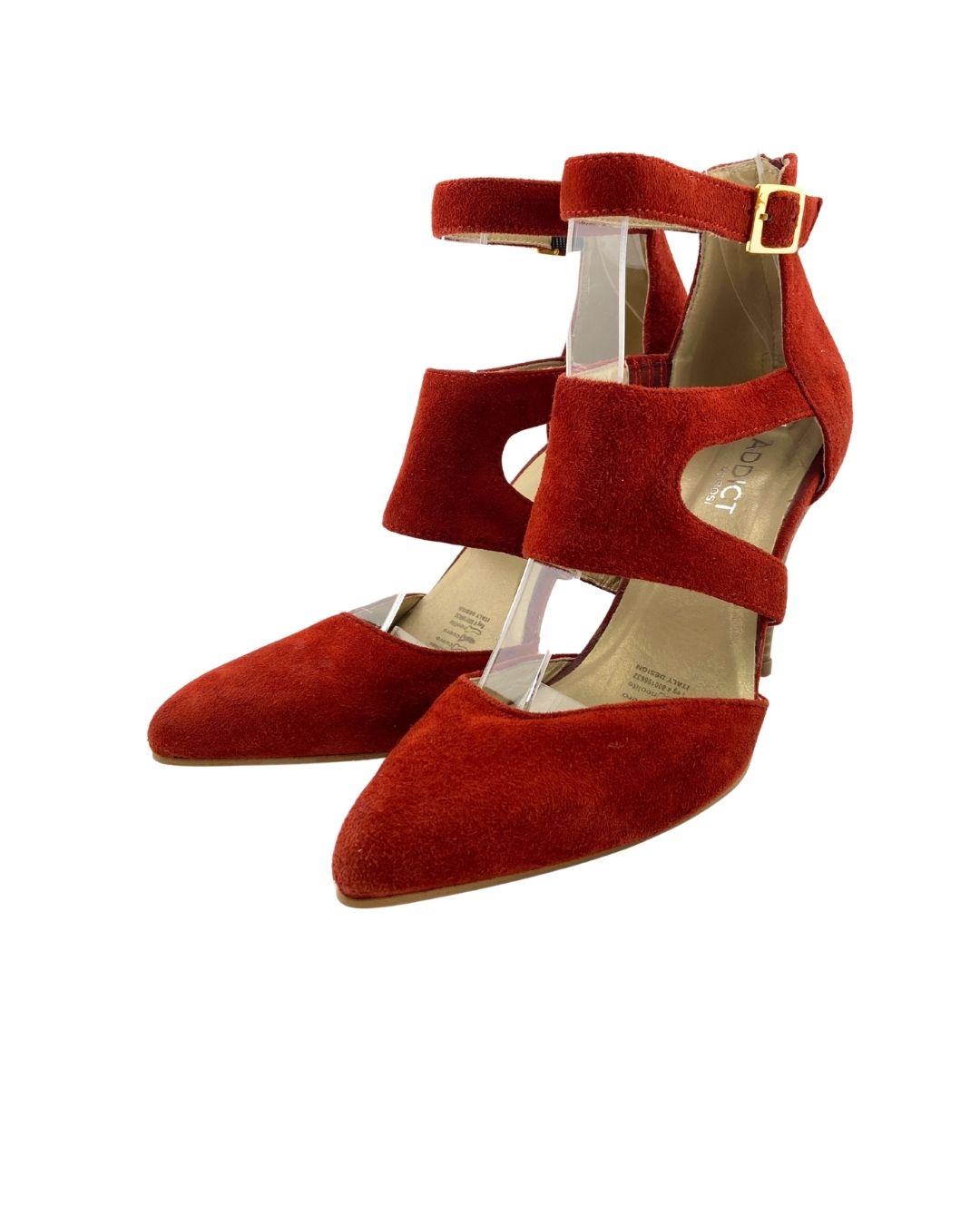 Stilettos en gamuza con correa