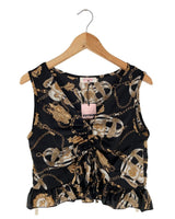 Blusa crop print cadenas