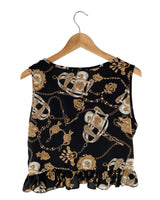 Blusa crop print cadenas