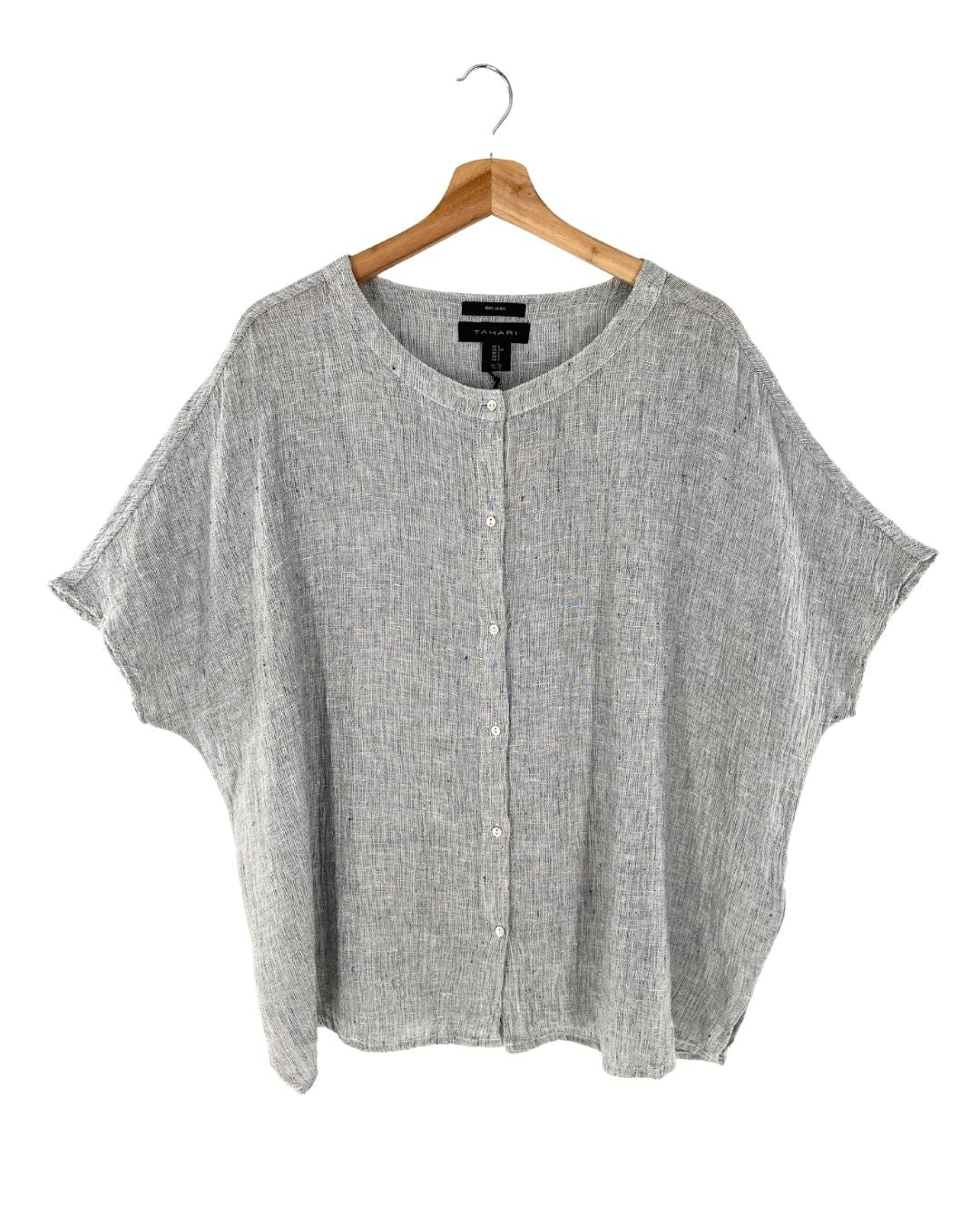 Camisa en lino manga caida