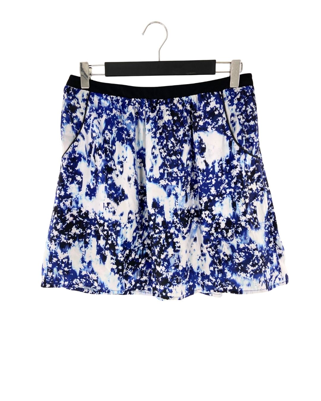 Falda mini satinada con print