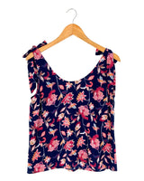 Blusa con lazo en tiras print