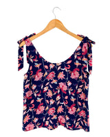 Blusa con lazo en tiras print