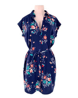 Vestido abotonado print flores