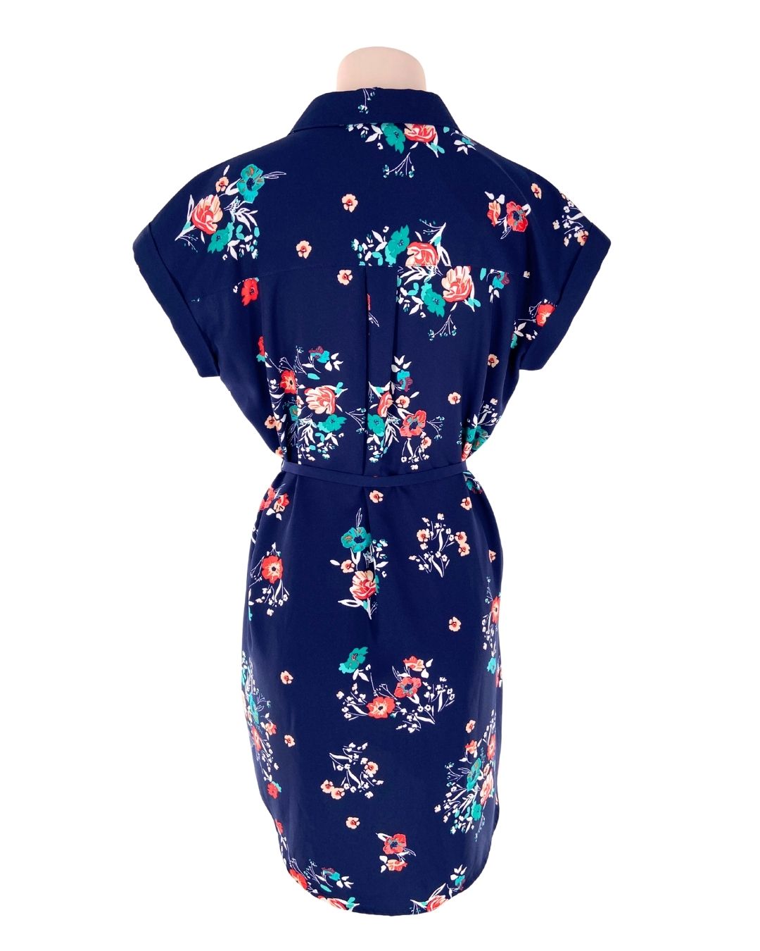 Vestido abotonado print flores