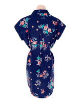 Vestido abotonado print flores