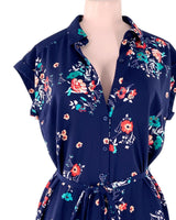 Vestido abotonado print flores