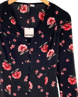 Vestido midi manga larga print