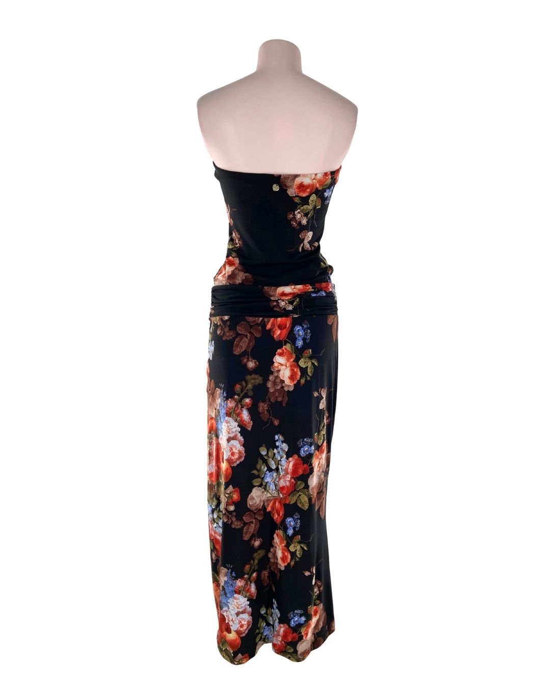 Maxi vestido strapless print