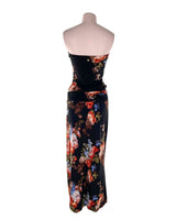 Maxi vestido strapless print
