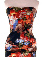 Maxi vestido strapless print