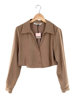 Camisa crop satinada