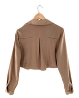 Camisa crop satinada