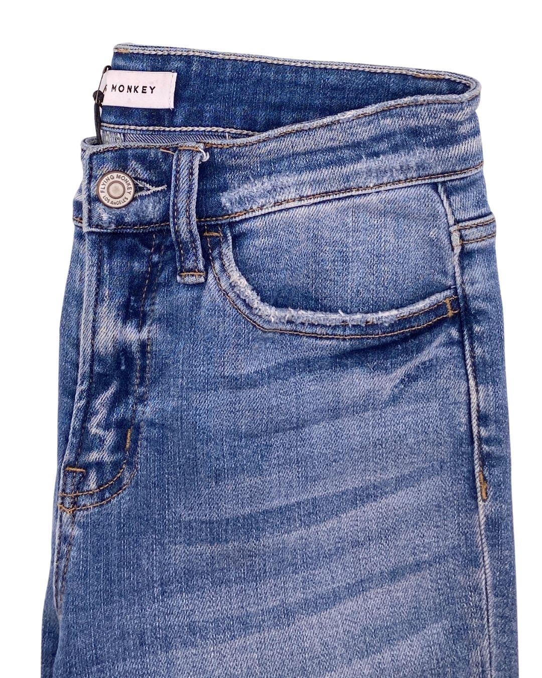 Jean strech botas deshiladas