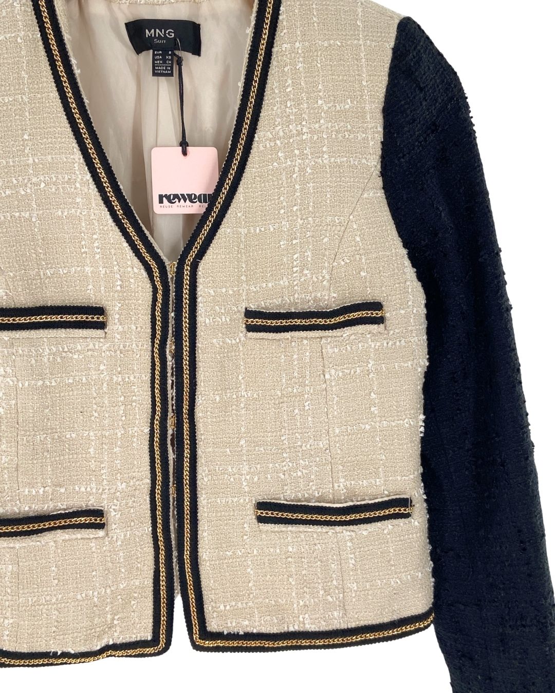 Blazer en tweed color block