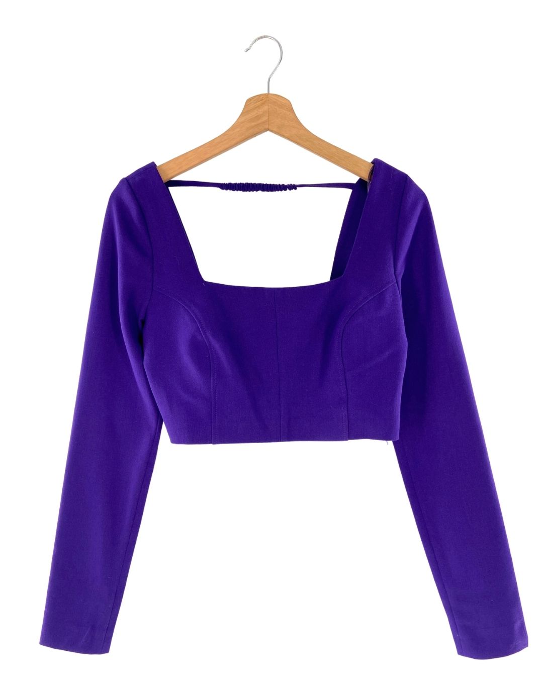 Blusa crop manga larga