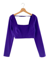 Blusa crop manga larga
