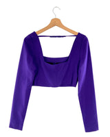 Blusa crop manga larga