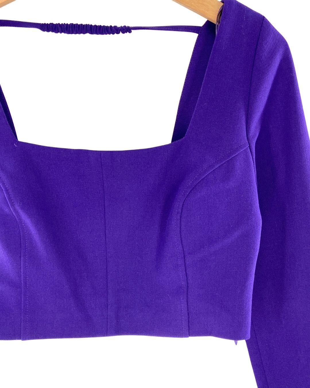 Blusa crop manga larga