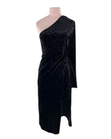 Vestido en velvet one shoulder