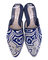 Mules en tela con diseño