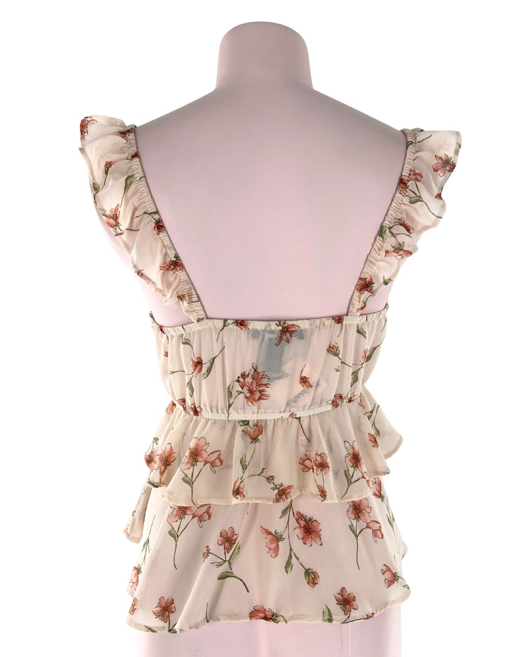 Blusa crop de tiras con vuelos