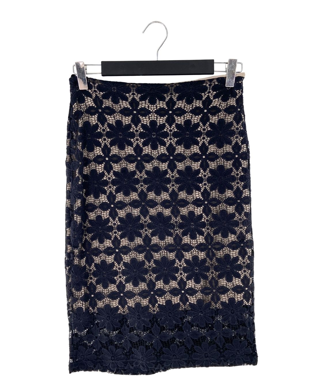 Falda midi en guipure