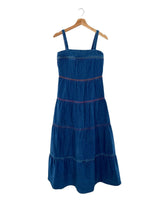 Maxi vestido de tiras en denim