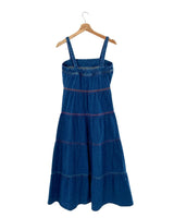 Maxi vestido de tiras en denim