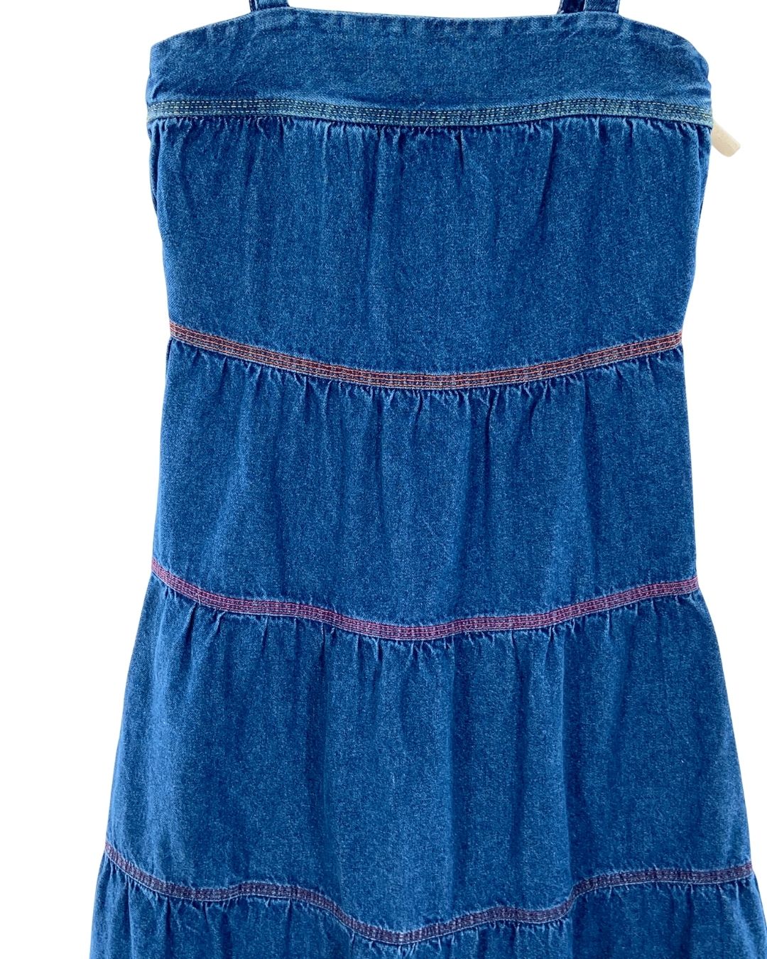 Maxi vestido de tiras en denim