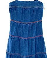 Maxi vestido de tiras en denim