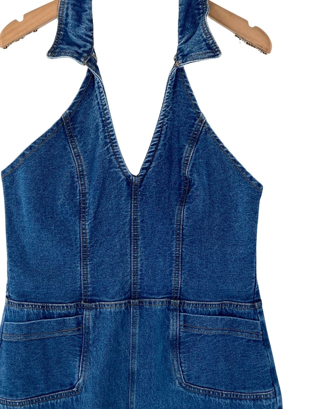 Enterizo en denim wideleg