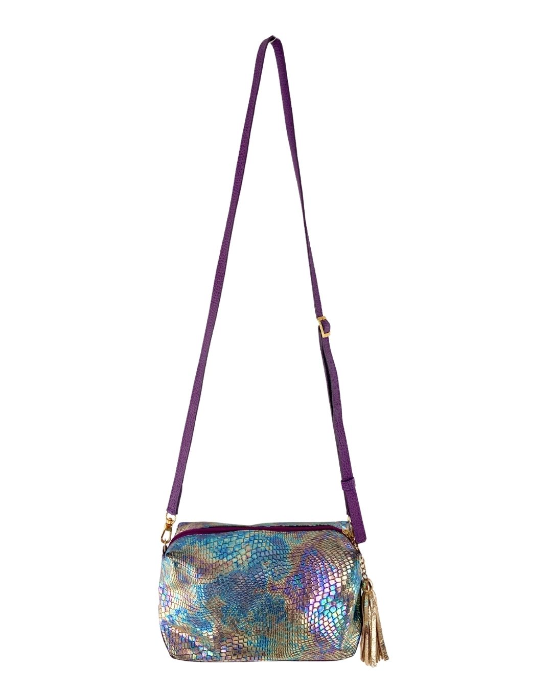Mini crossbody con cuero