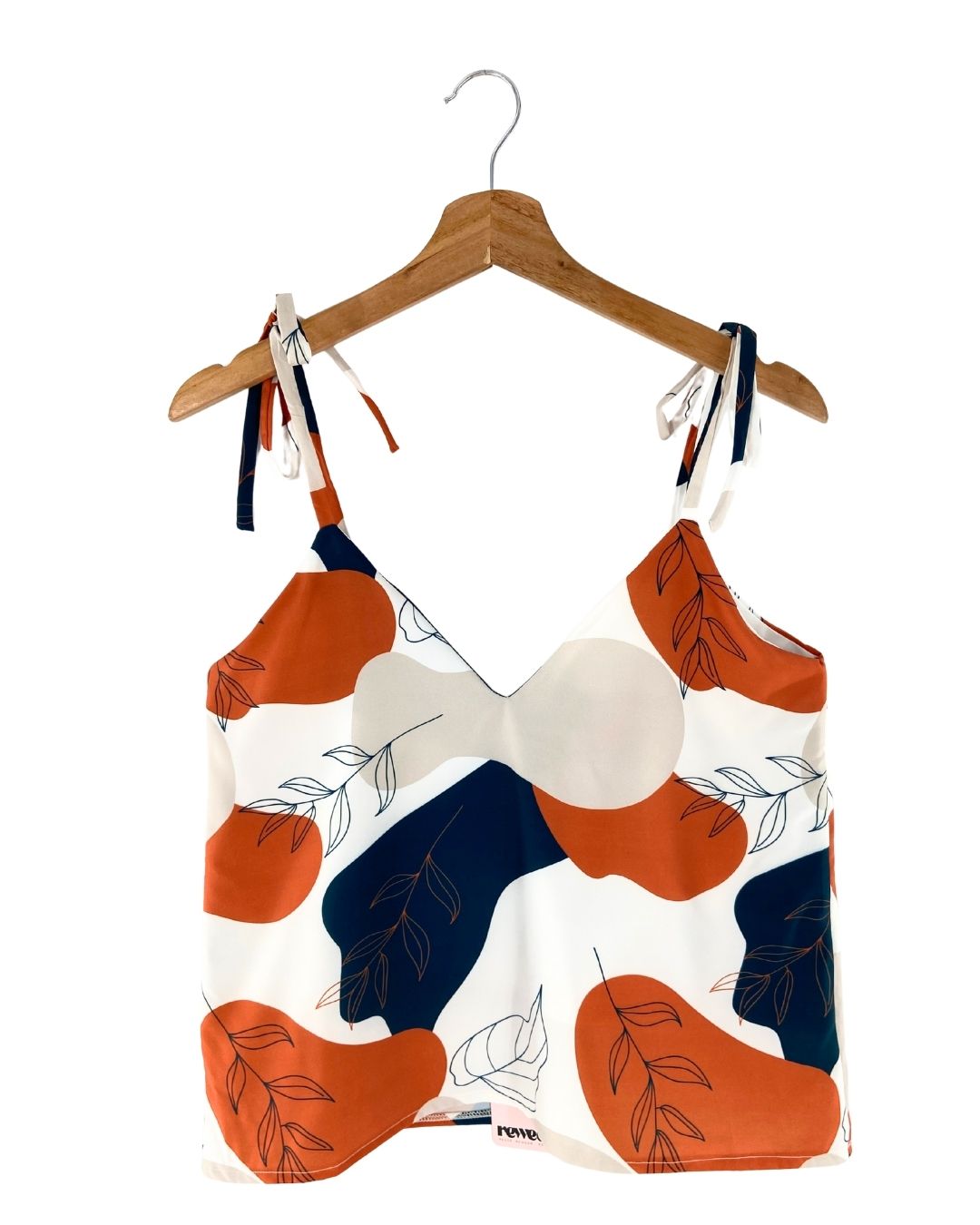 Blusa de tiras anudadas print