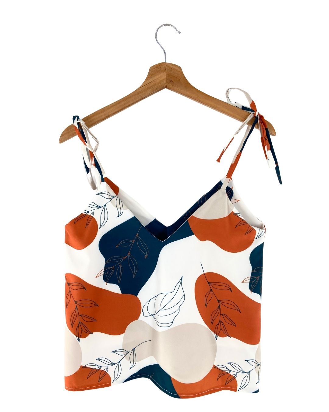 Blusa de tiras anudadas print